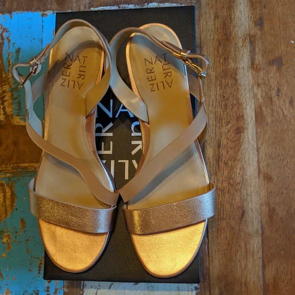Naturalizer Rose Gold Block Heel Sandals - Picture 3 of 5